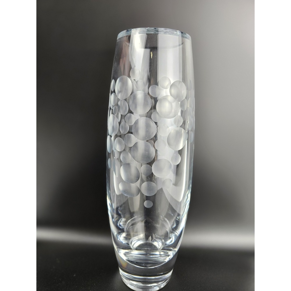 Bohemia Crystal Vase‎ Inverted Bubbles Czech Republic Original Box Elegant! - Picture 9 of 15